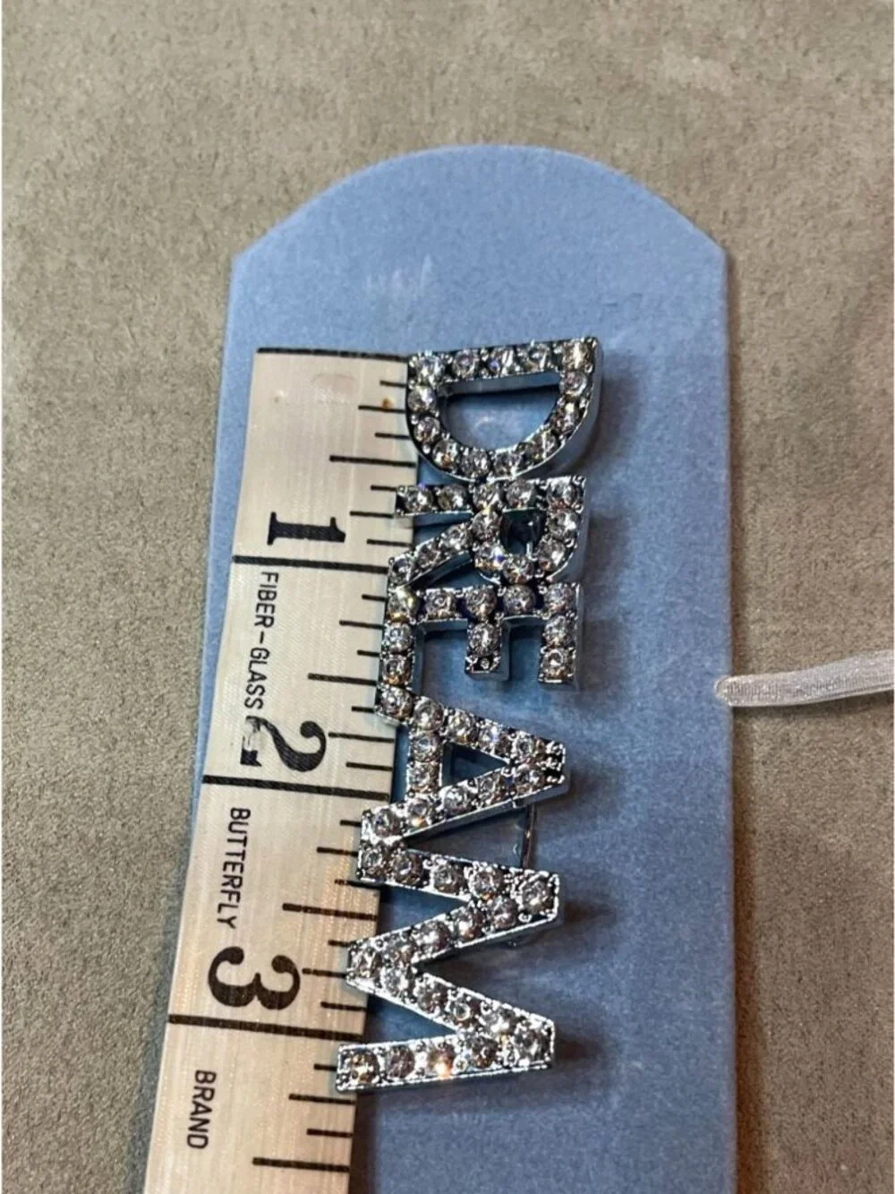 Vintage 90s New Genuine Austrian Crystals DREAM Silver Tone Pin Brooch